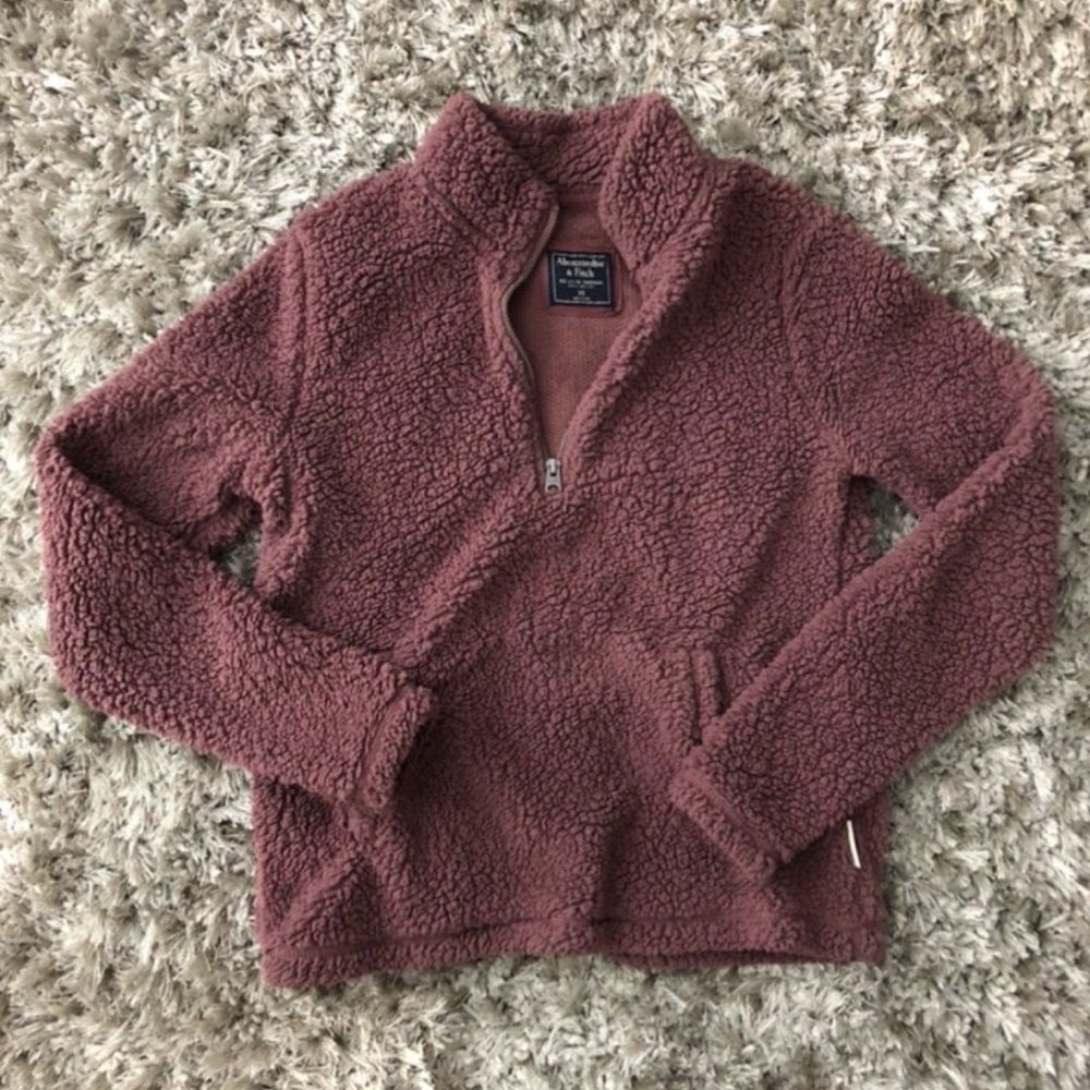 Abercrombie and Fitch Sherpa quarter zip/ pullover